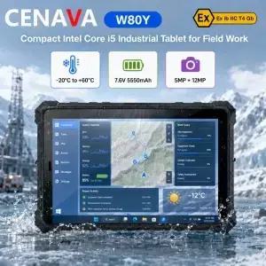 CENAVA W80Y 8인치 러기드 태블릿 PC 윈도우 11 인텔 코어 i510210Y IP68 8GB 5550mAh GPS 산업용