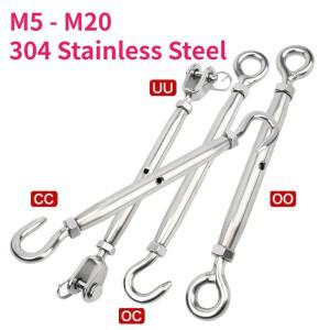 M5 - M20 304 스테인리스 스틸 후크 및 아이 (Cc  Oo  Uu  Oc) 조절식 체인 리깅 턴버클 와이어 로프 텐션