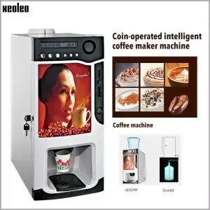 Xeoleo 자동 동전 커피 자판기 상업용 메이커 기계 3 통 600ml 820W