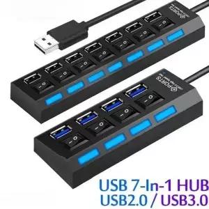 스위치 확장 허브 7포트 USB20 컴퓨터 원 드래그 세븐 분배기 PC 노트북 데스크탑