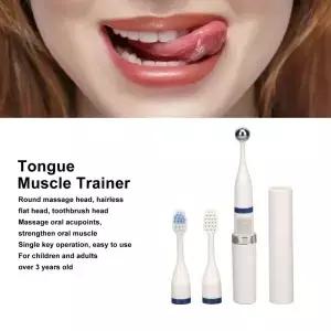 전기 구강 트레이너 광택 마감 혀 근육 마사지기 마사지 훈련 도구 세트 3 세 이상