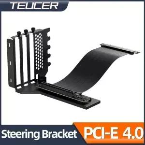 Teucer 카드홀더 수직 장착 스티어링 브래킷 키트 ATX 섀시용 PCIE 4.0 익스텐션 케이블 200