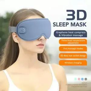 3D 무선 눈 마사지기 5가지 진동 3단계 조절 가능 온열 수면 마스크 사무실 여행용 다크서클 및 피로