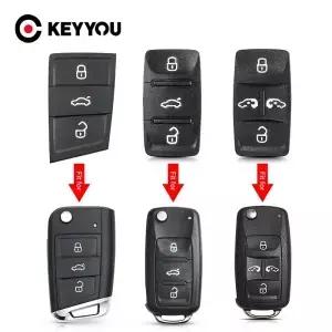 KEYYOU VW 골프 Mk7 골 키 스코다 라피드 슈퍼브 예티 시트 이비자 알테아 레온 자동차 액세서리 1개 버튼