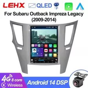 LEHX 2Din Android 14 자동차 라디오 멀티미디어 Subaru Outback Impreza Legacy 20092014 왼쪽 드라이브