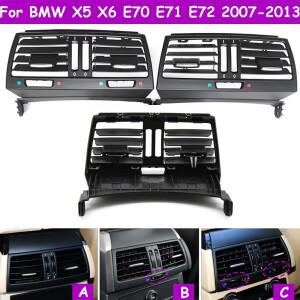 E70 E71 E72 LHD RHD BMW 호환 X5 X6 2007-2013 용 후면 콘솔 공기 순환 AC 벤트 그릴 패널 커버 개선 6422