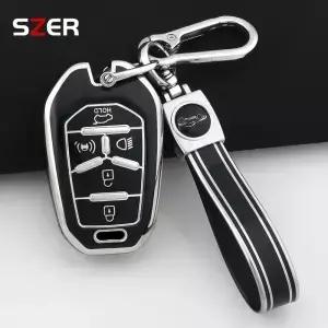 쌍용 렉스턴 Y400 Y450 G4용 5버튼 TPU 자동차 리모컨 키 케이스 커버 쉘 보호 홀더 키리스 폴딩 키체인