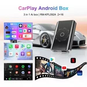 안드로이드 14 3in1 CarPlay Ai 박스 무선 오토 쿼드 코어 플레이 스토어 지원 HDMI 출력 2GB+16GB