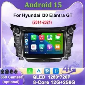 7인치 안드로이드 15 자동차 라디오 현대 I30 엘란트라 GT 20142021 무선 WIFI 4G 카플레이 헤드 유닛