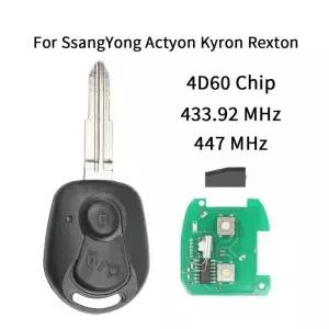 리버티 2버튼 433.92Mhz 4D60 칩 헤드 자동차 키 리모컨 포브 쌍용 액티언 카이런 액티오 렉스턴 컨트롤