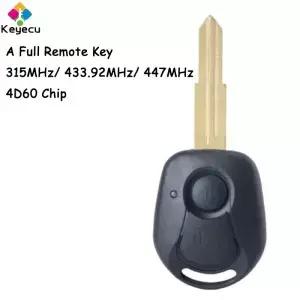 KEYECU 교체 리모컨 자동차 키 2 버튼 315MHz 4D60 칩 포브 쌍용 액티언 카이런 렉스턴