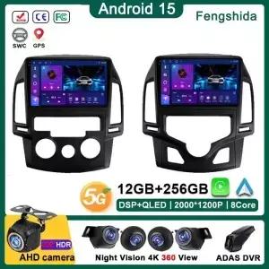 현대 i30 1 FD 20072012용 안드로이드 15 멀티미디어 자동차 라디오 스테레오 헤드 유닛 GPS 네비게이션
