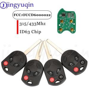 Jingyuqin 포드 엣지 이스케이프 프리스타일 2007 원격 자동차 키 FOB OUCD6000022 315 433Mhz ID63 칩 3/4