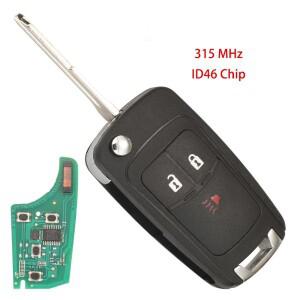 Jingyuqin  3 버튼 원격 자동차 키 Fob 315MHz ID46 칩 Chevrolet Spark Cruze 2013