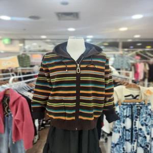 [멜로디가든]멜로디가든 여성 간절기 단가라 후드 집업 가디건 M4F9R105