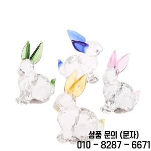 크리스탈 유리 토끼 조각상 마스코트 동물 수제 인형 장식품 정원 거실 사무실 테이블 1PC