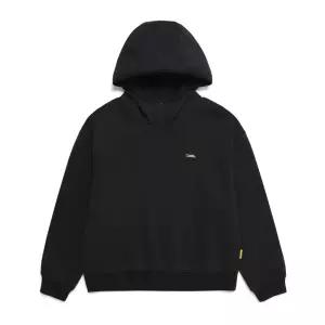 N251WHD080 여성 하이브리드 세미오버핏 후드티셔츠 CARBON BLACK