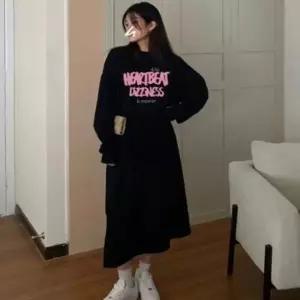 데일리 원피스 롱 기모롱 퍼플 기모원피스 레터링 핑크 맨투맨 여성 기모