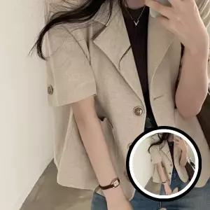 반팔자켓 린넨자켓 여름자켓 쥬디제이 여성여름자켓 여성의류 시원한소재 여름패션 TLj00984