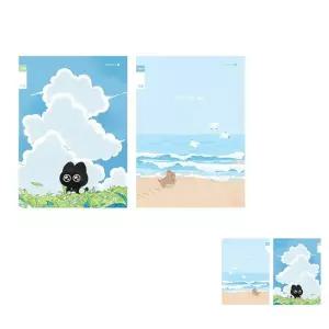 뮤 공책 노트 무제 준비물 디자인랜덤 25줄 A1 초등 3-6