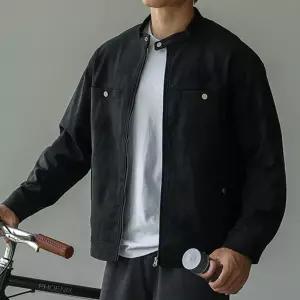 화이트블럭9 남자 블랙가죽잠바 스웨이드 남성 점퍼 레더재킷 바이크 라이더 오토바이 자켓