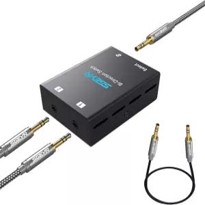 SGEYR 오디오 스위처 3.5mm 양방향 스위치 2-in-1 아웃/1-in-2 스테레오 믹서 미니 사운드 PC 다용도