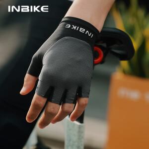 INBIKE 새로운 사이클링 장갑 반 손가락 통기성 충격 방지 자전거 산악 도로 자전거 기어 남성 여성 여름 M