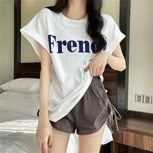 [라일리여성의류] Rly 여성 레터링 오버핏 롱 반팔 티셔츠 루즈핏 데일