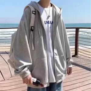 깔끔한 베이직 루즈핏 캐주얼 데일리룩 남성 후드집업