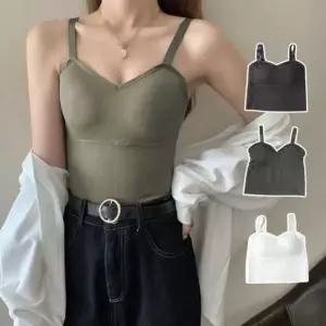 [라일리여성언더웨어] Rly 크롭 골지 일자 민소매 트렌디 파자마