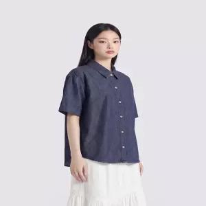 폴햄 여성 반팔 데님 셔츠_PHG2DW2149DIN