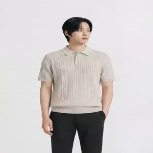 폴햄 남성 카라 케이블 반팔 니트_PHG2ET1470