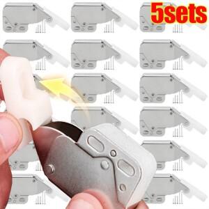 1-5 세트 자동 스프링 푸시 캐치 로커 찬장 바운스 잠금 장치 보이지 않는 캐비닛 도어 스틸 래치 홈 하드
