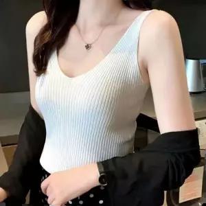 브이넥 스퀘어넥 나시 캡내장 니트 민소매