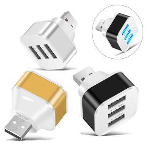 새로운 차량용 USB 충전 확장기 2.0 3포트 분배기 표시등 포함 플러그 앤 플레이 3 in 1 스마트폰 허브용
