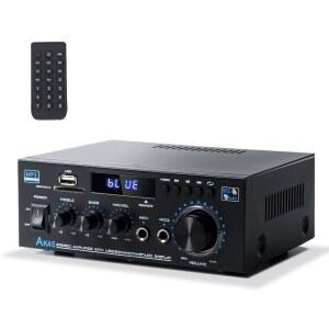 스테레오 리시버 및 앰프 홈 오디오 스테레오용 AK45 블루투스 300Wx2 5.0 2채널 /FM 노래방 /USB /SD /RCA /MIC 차고 파티 마켓용