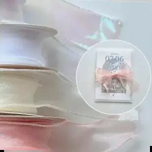 홀로그램리본 오간디 오간자 쉬폰 리본 청첩장 선물 포장 끈 셀프