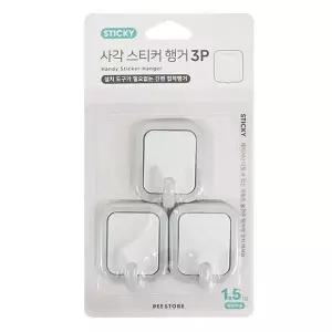 [하프클럽/알티피아]수건 스티커 3p 도어훅 행거 옷걸이 사각 걸이 행주 SNM