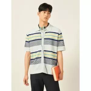 빈폴 멀티 스트라이프 셔츠형 카디건 - 라이트 그린 BC555AC61L