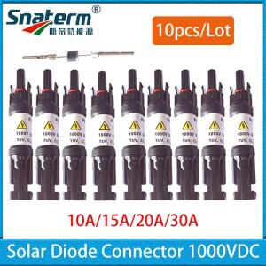 새로 10A 15A 20A 30A PV 시스템 용 태양 광 DC 다이오드 플러그 커넥터 전지 패널 병렬 연결 보호 사용