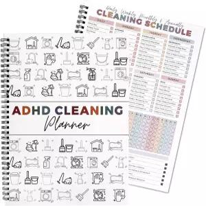 성인 및 청소년을 위한 ADHD 청소 계획자 정리 일정 체크리스트 노트북 가정용 안무 차트 일일 일별 목록