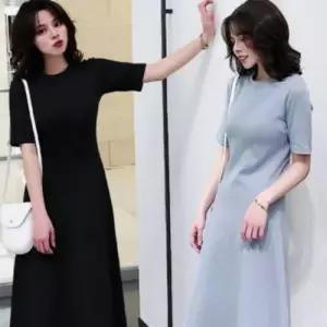 [텐바이텐][홍은]반팔원피스 데이트룩 원피스 반팔 롱원피스 무지 여름원피스