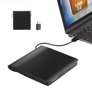 노트북용 오리진빌리브 외장 CD/DVD 드라이브 USB 3.0 CD 버너 /-RW ROM DVD 노트북 데스크탑 PC용 휴대용 플레이어 애플호환 Mac Windows 11 /10 /8 /7 /XP Linux OS