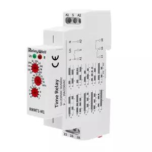 지연 시간 릴레이 GRT8-M1 AC DC 12V 24V 120V 16A 다기능 타이머 기능 선택 0.1초~10일 켜기 끄기 딘 레일
