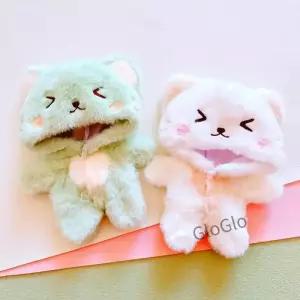 인형 고양이 동물 모피 코트 귀여운 가방 후드티 미니 옷 롬퍼 패션 20cm 돌 의상
