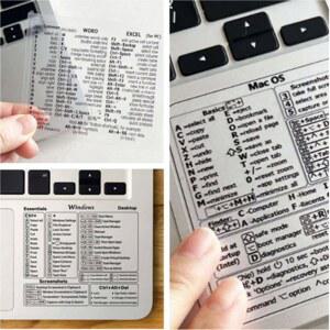 노트북 투명키 1pc 3pcs Word Excel 키보드 단축키 스티커 Windows MAC OS 문자 그래픽 보호