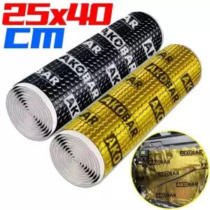 자동차 방음 매트 40x25cm 부틸 고무 알루미늄 호일 열 소음 차단 자가 접착 댐퍼 문 트렁크 바닥용