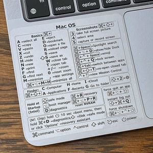 노트북 투명키 MAC OS 작동을 위한 Windows PC 참조 키보드 단축키 스티커 보조 데칼 투명