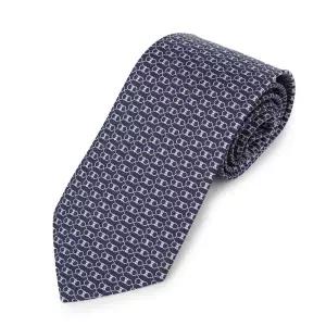 [롯데백화점]페라가모 간치니 프린트 실크 넥타이 35-1217-001 NAVY BLUE 778567