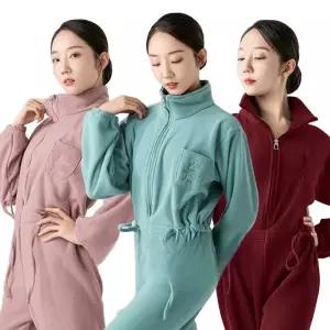 워밍업 벨벳 점프수트 전기담요 실내자전거매트 발레 전신 워머 겨울 연습